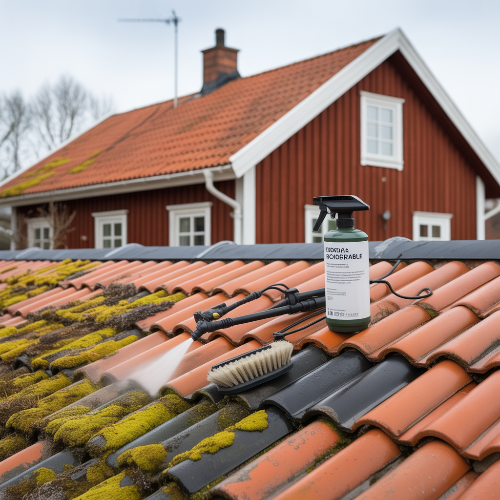mossa och alger pa tak sakra rengoringssatt och pris