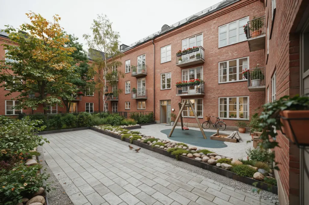upprustning av innerg rd med dagvattenhantering och lekplats i s dermalm stockholm